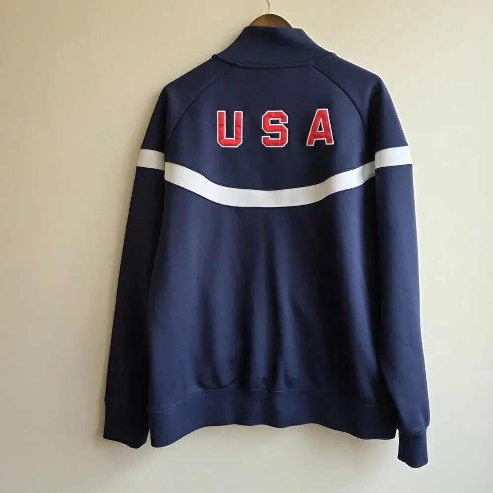Nike Team USA Vancouver 2010 Olympics Blue‎ Full Zip Track Jacket Men's X Large